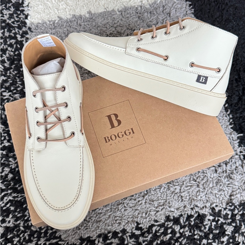 Men's Cream High-Top Sneakers